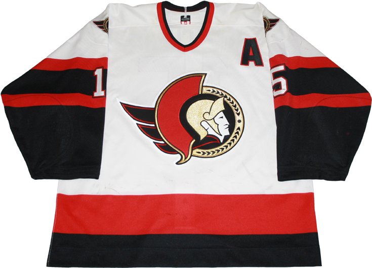 Ottawa Senators In The 2002 Playoffs In Series Against - Jersey Ottawa Senators White (750x542), Png Download