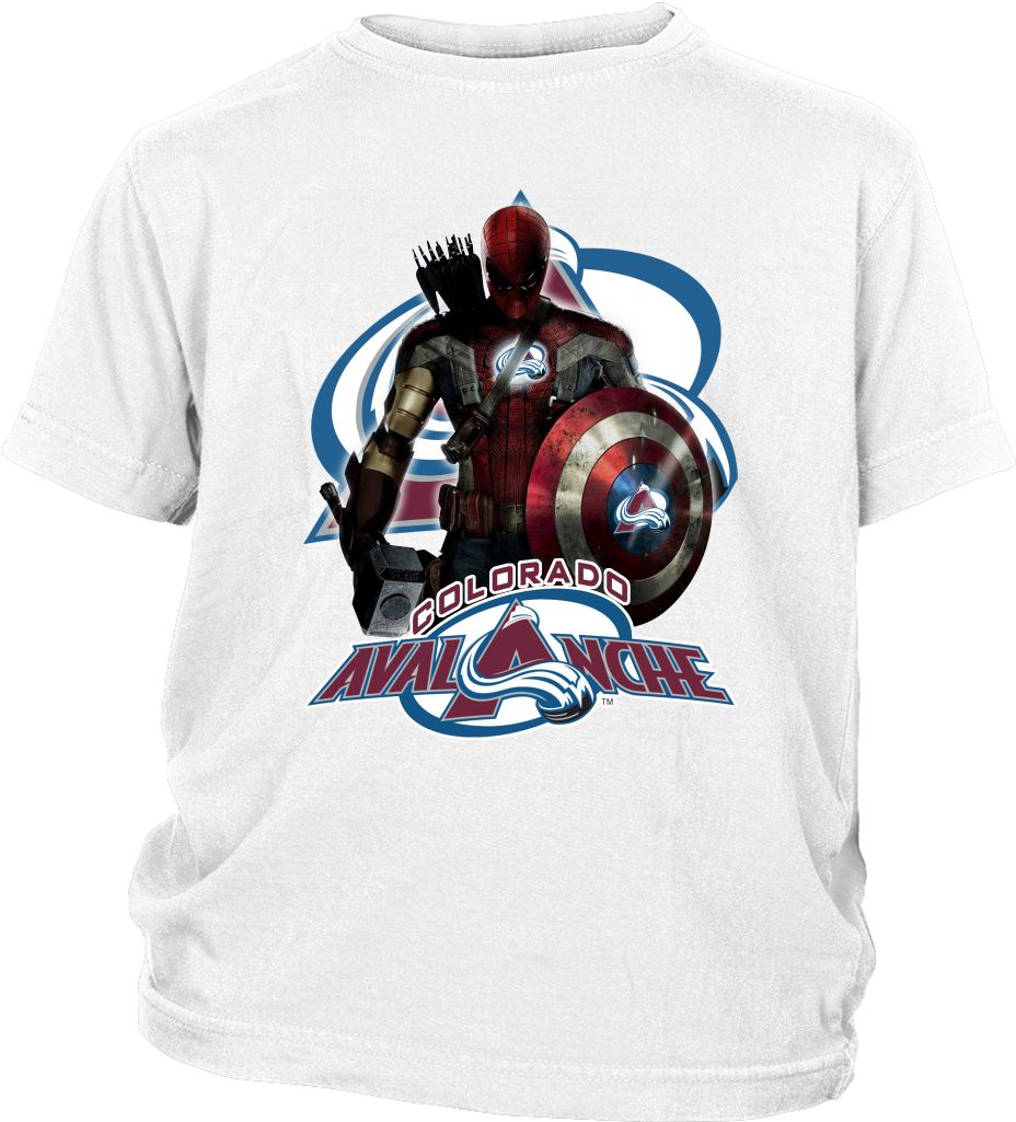 Nhl Colorado Avalanche Thor Captain America Spiderman - 2017 Comic Marvel Avengers T Shirt Men Superhero Captain (1024x1024), Png Download