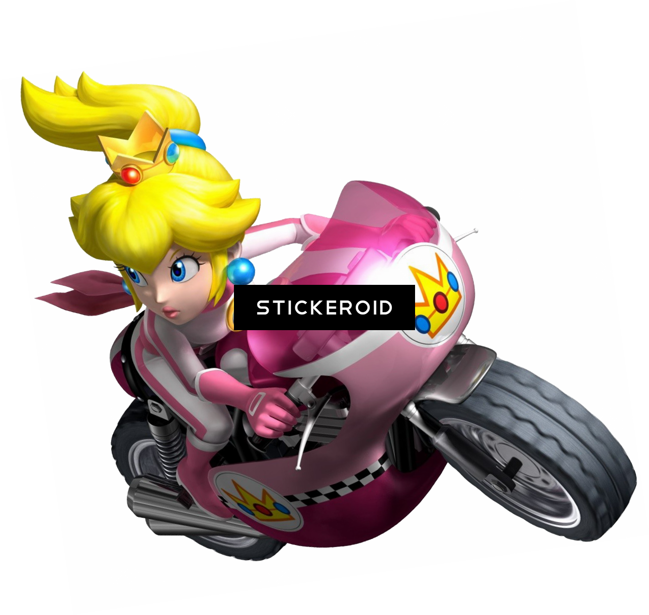 Super Mario Kart - Princess Peach Mario Kart Motorcycle (1290x1222), Png Download