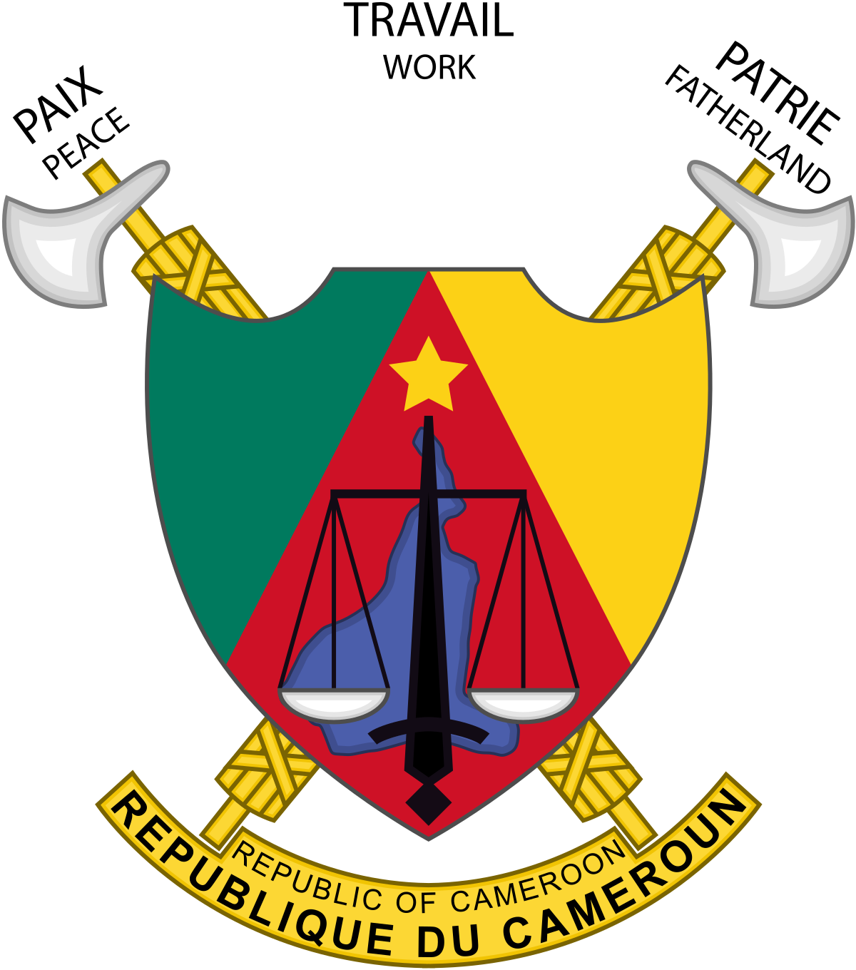 Cameroon Coat Of Arms (1200x1360), Png Download