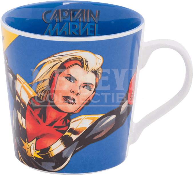 Captain Marvel 12 Oz. Ceramic Mug (688x688), Png Download