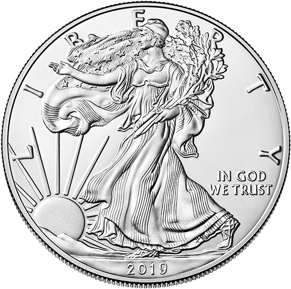 Silver American Eagle - 2018 American Eagle Silver Dollar (600x600), Png Download