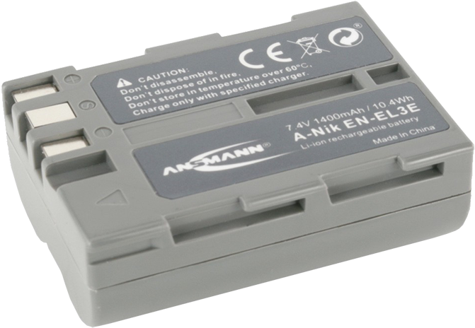 Ansmann A-nik En El 3e Camera Battery - Li Ion 1400 (700x700), Png Download