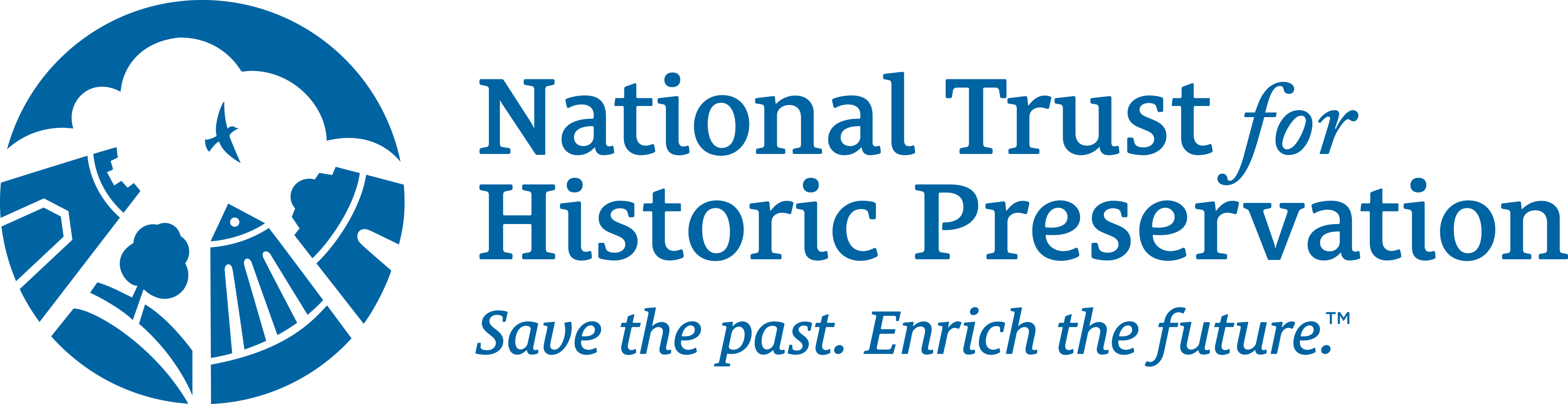 Nthp Logo 1c Tagline - National Trust For Historic Preservation (3490x900), Png Download