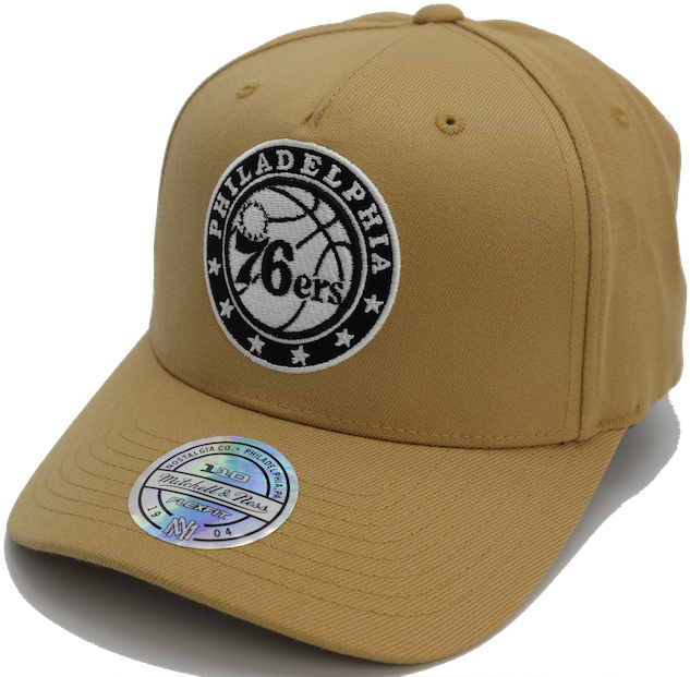 Philadelphia 76ers Mitchell & Ness Wheat 110 Flex Snapback - Philadelphia 76ers Mitchell & Ness Nba Xl Logo (1000x667), Png Download