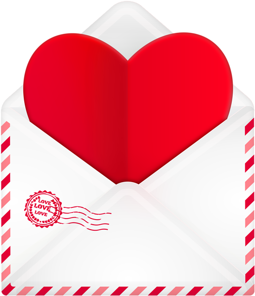 Love Envelope Clip Art Image - Heart (519x600), Png Download