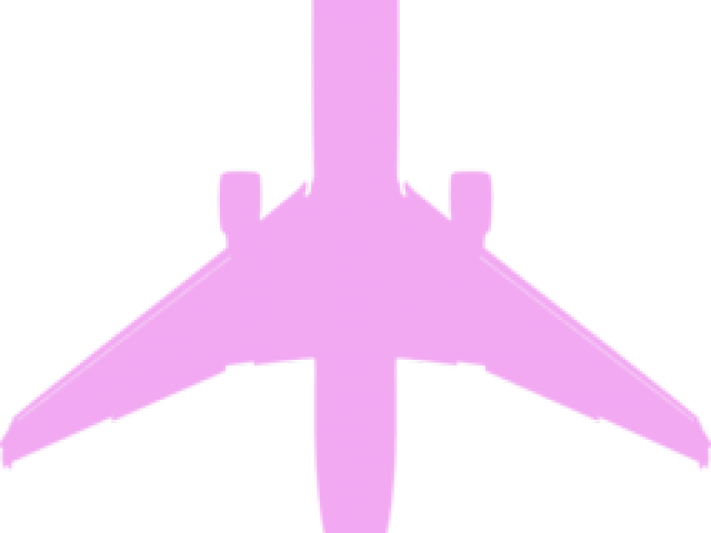 Airplane Clipart Pink - Plane Silhouette (640x480), Png Download