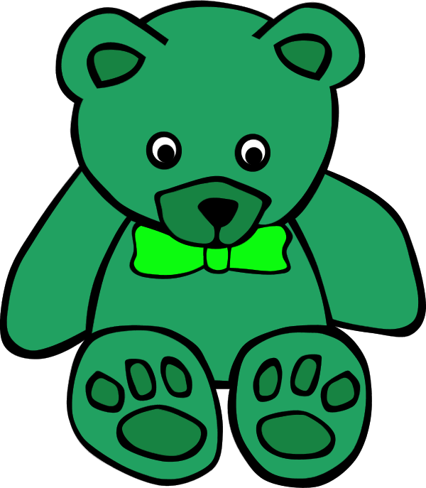 Teddy Bear Clipart Green (600x687), Png Download