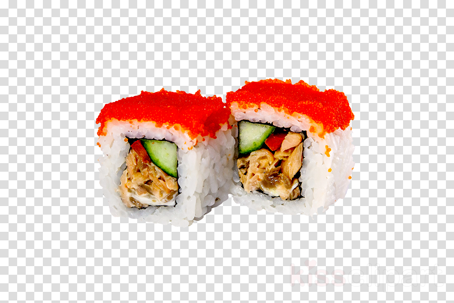 Sushi Clipart California Roll Sushi Japanese Cuisine - Ролл На Прозрачном Фоне (900x600), Png Download
