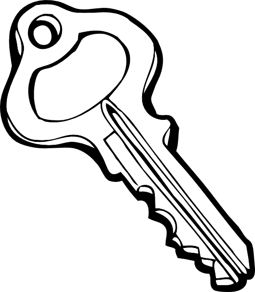 Key Outline Clip Art At Clker - Coloring Picture Of Key (522x597), Png Download