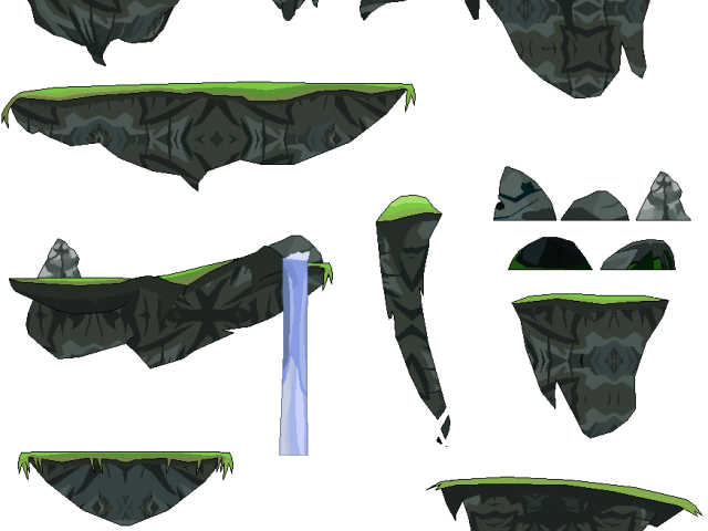 Floating Island Clipart Png - 2d Floating Island (640x480), Png Download