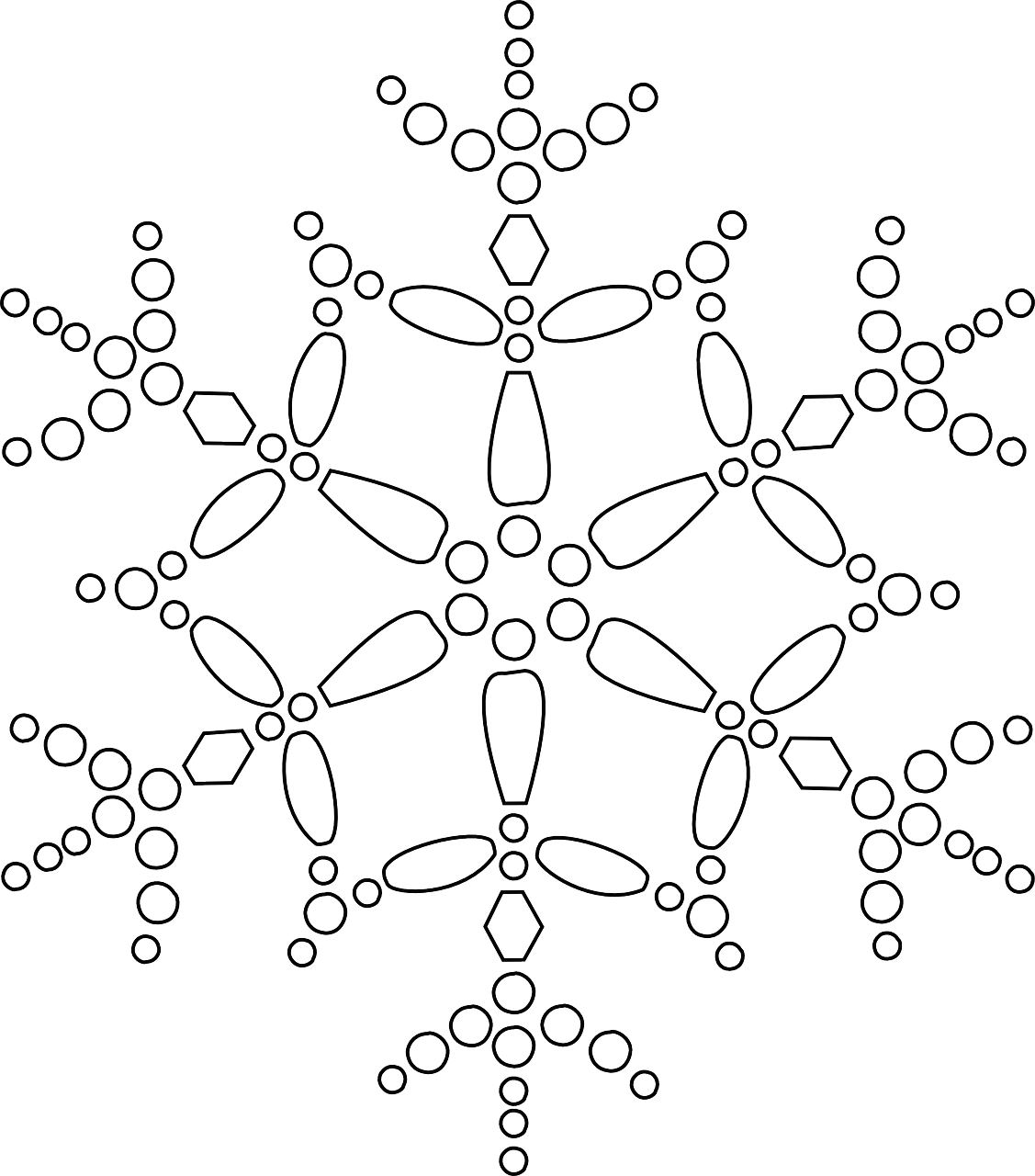 Snowflake Colouring Pages - Snow Clip Art (1127x1280), Png Download
