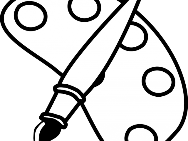 Paint Brush Clipart Black And White - Arts And Crafts Coloring Page (640x480), Png Download