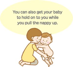 You Can Also Get Baby To Hold On To You While You Pull - Diaper (300x276), Png Download