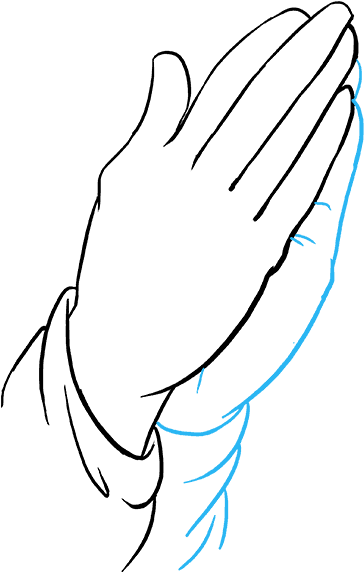 How To Draw Praying Hands - Draw Praying Hands Step By Step (680x678), Png Download