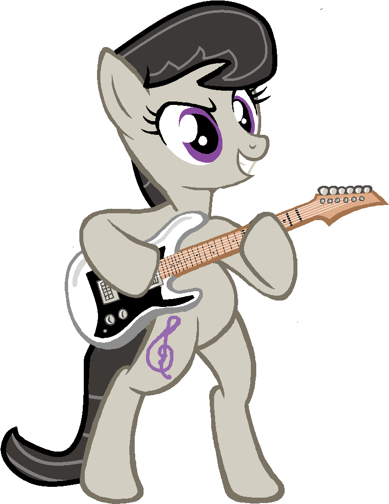 Grapefruitface1, Derpibooru Exclusive, Guitar, Octavia - Cartoon (875x1046), Png Download
