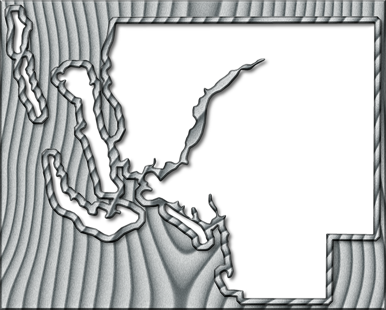 A Map Of Lee With The Map Area Carved From A Bleached, - Drawing (768x617), Png Download