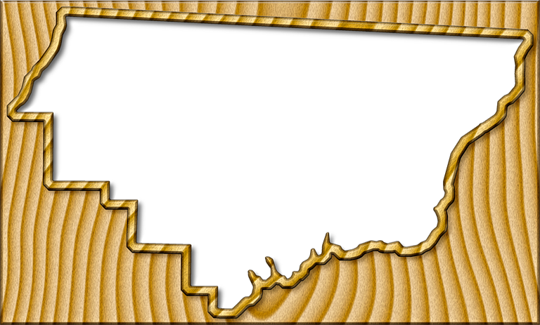 A Map Of Gadsden With The Map Area Carved From A Blond - Picture Frame (768x463), Png Download