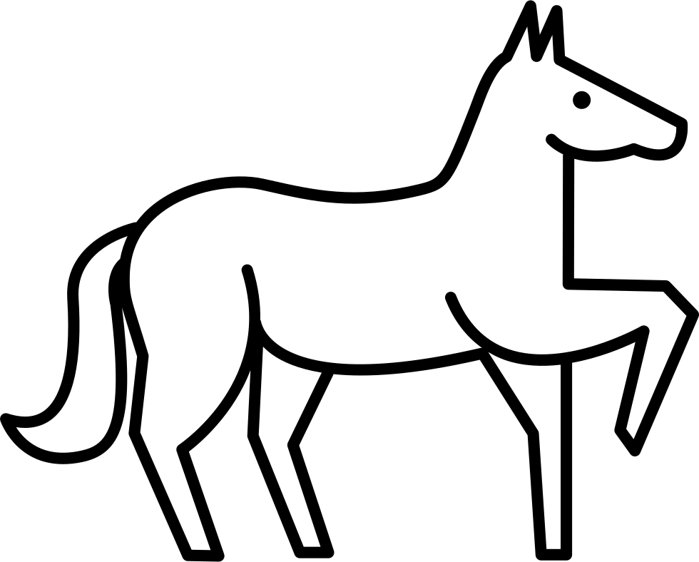 Png File Svg - Contorno De Animales Un Caballo (980x788), Png Download