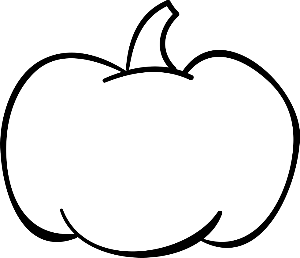 Halloween Pumpkin Vegetable Outline Svg Png Icon Free - Pumpkin Outline Clipart Transparent Background (981x845), Png Download