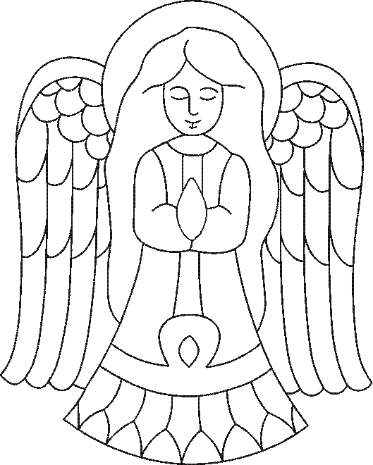 Christmas Angel Black Outline - Coloring Book (529x660), Png Download