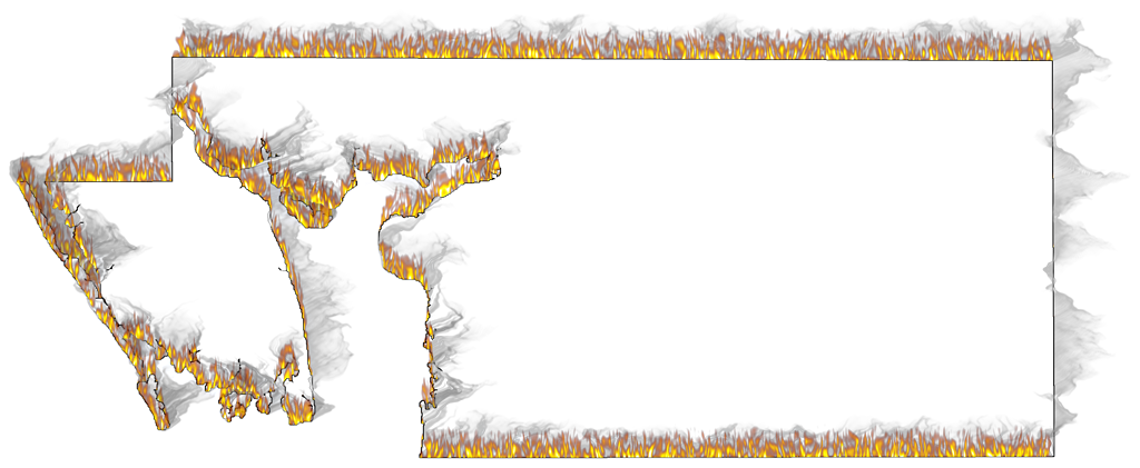 A Flame And Smoke Outline Map Of Charlotte - Darkness (1024x421), Png Download
