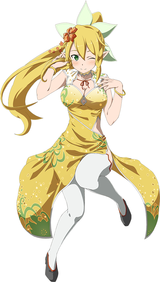 1girl Blonde Hair Blush Bracelet Breasts Cleavage Dress - Sao Kirigaya Suguha Card (640x1000), Png Download