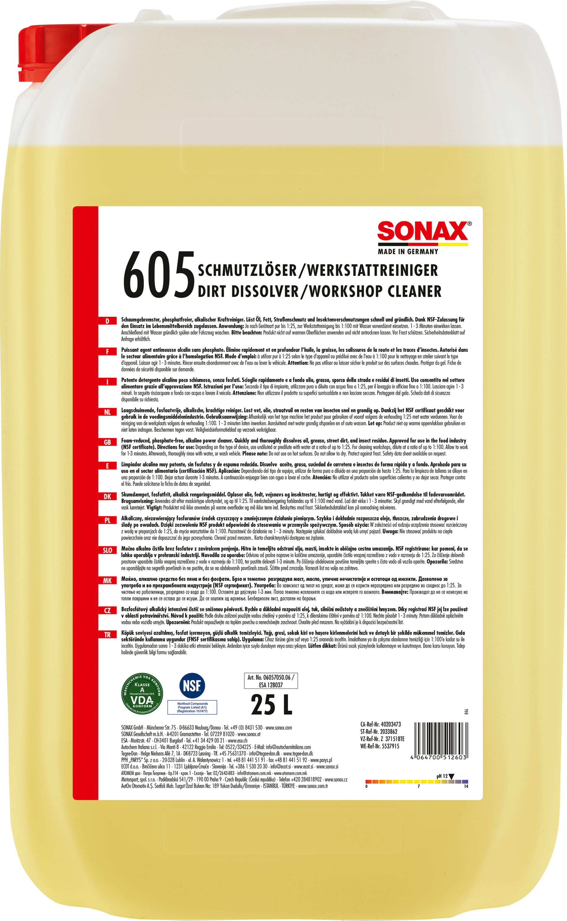 Sonax Dirt Dissolver/workshop Cleaner With Softener - Sonax (1920x3119), Png Download