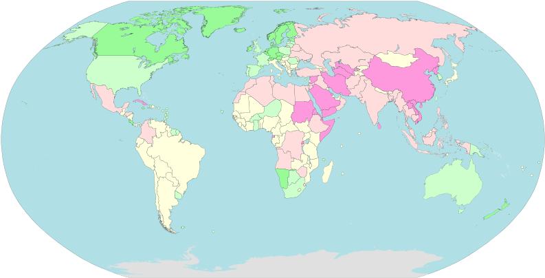 Rwb Pressfreedomindex2013 Worldmap - Internet Law By Country (800x411), Png Download