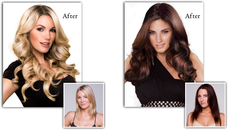 Hair Flair Salon The - Hair Talk Extensions Before And After (776x444), Png Download