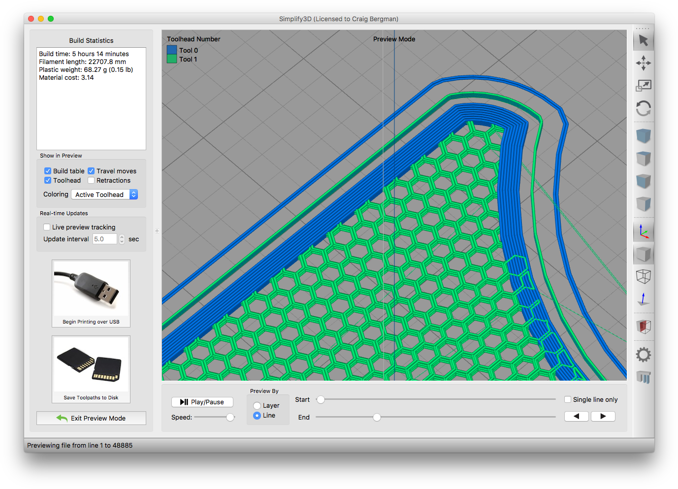 Dual Extrusion Infill Overlap - Makergear Simplify3d Simplify 3d Software (1392x1004), Png Download