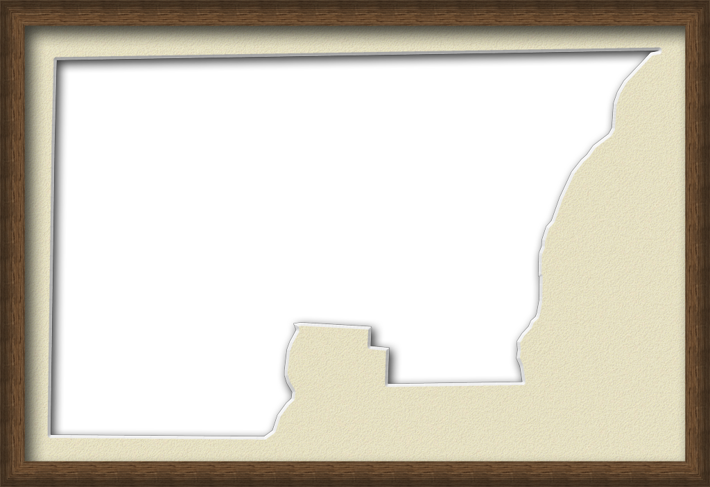 A Map Of Holmes With A Wood Picture Frame With A Cream (1024x703), Png Download