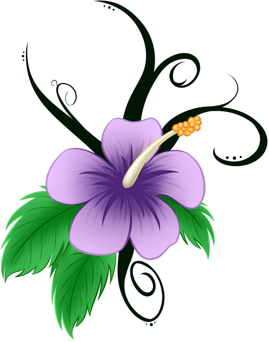 Hawaiian Flower Clip Art - Cartoon Hawaiian Flowers (1024x1253), Png Download