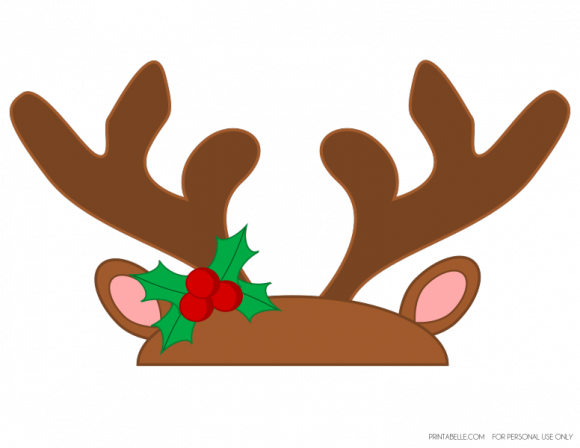 Free Rudolph Antlers Png - Reindeer Antler Clip Art (580x448), Png Download