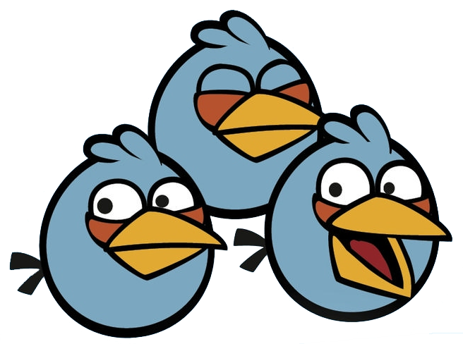Blues Trio - Angry Birds Blue Png (656x488), Png Download