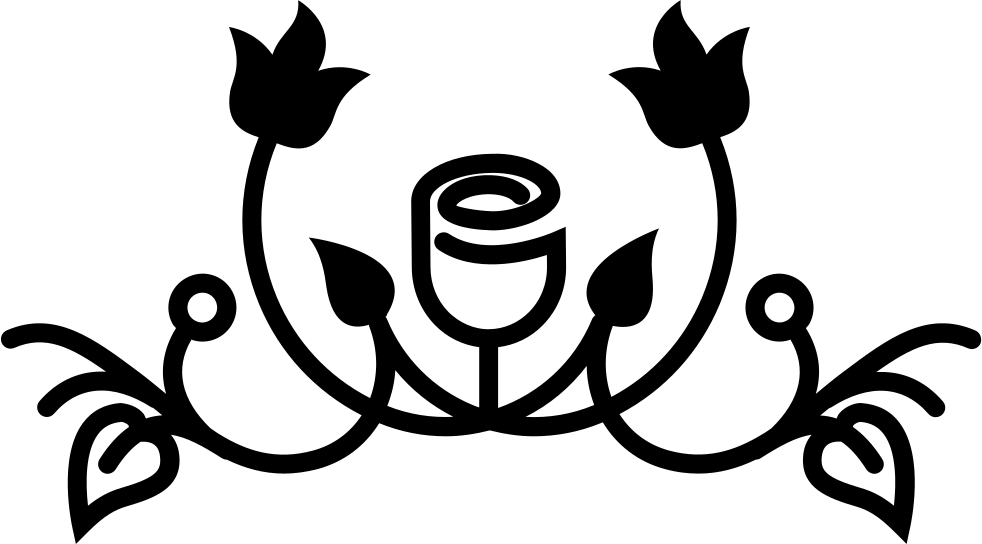 Rose Outline Variant With Leaves And Vines Design Comments - Rose Outline Png (982x544), Png Download