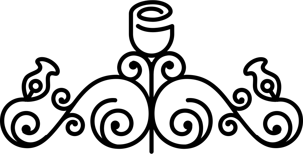 Rose Outline Variant With Vines And Leaves Comments - Swirls Png (980x498), Png Download