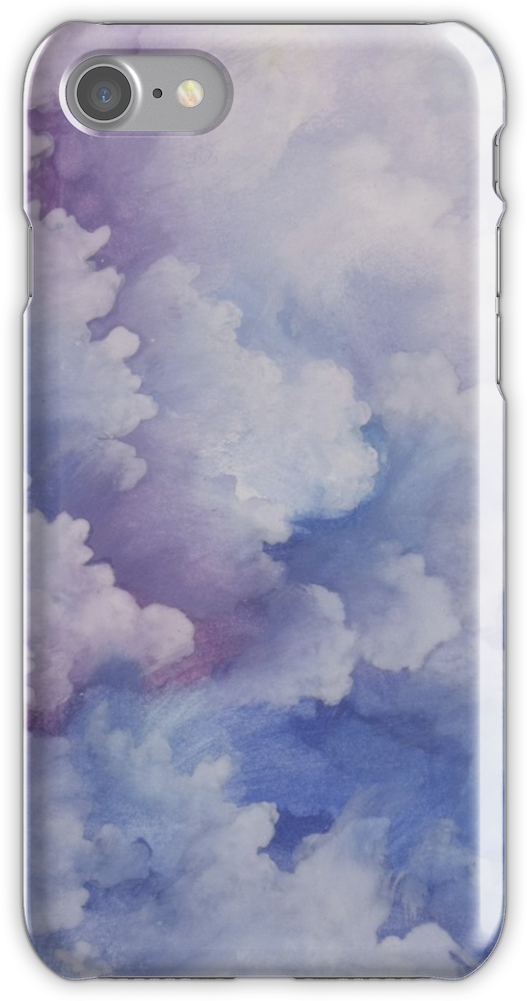 Watercolour Storm Clouds Iphone 7 Snap Case - Watercolor Painting (750x1000), Png Download