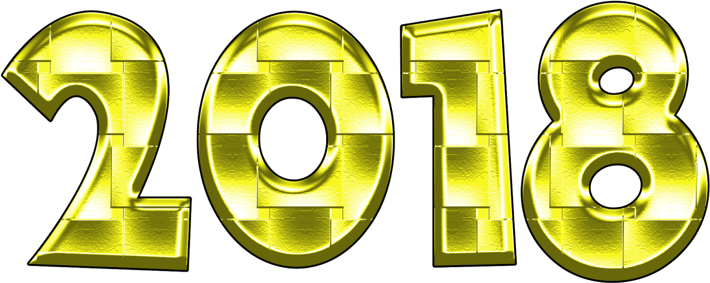 Happy New Year 2018 Wallpaper - Number (1600x914), Png Download