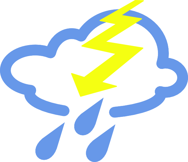 Thunderstorm, Storm, Stormy, Storm-cloud, Thundercloud - Weather Symbols Thunderstorm (600x517), Png Download