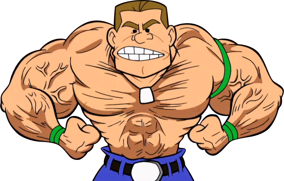 John Cena Clipart Food - Body Builder Cartoon Png (925x590), Png Download