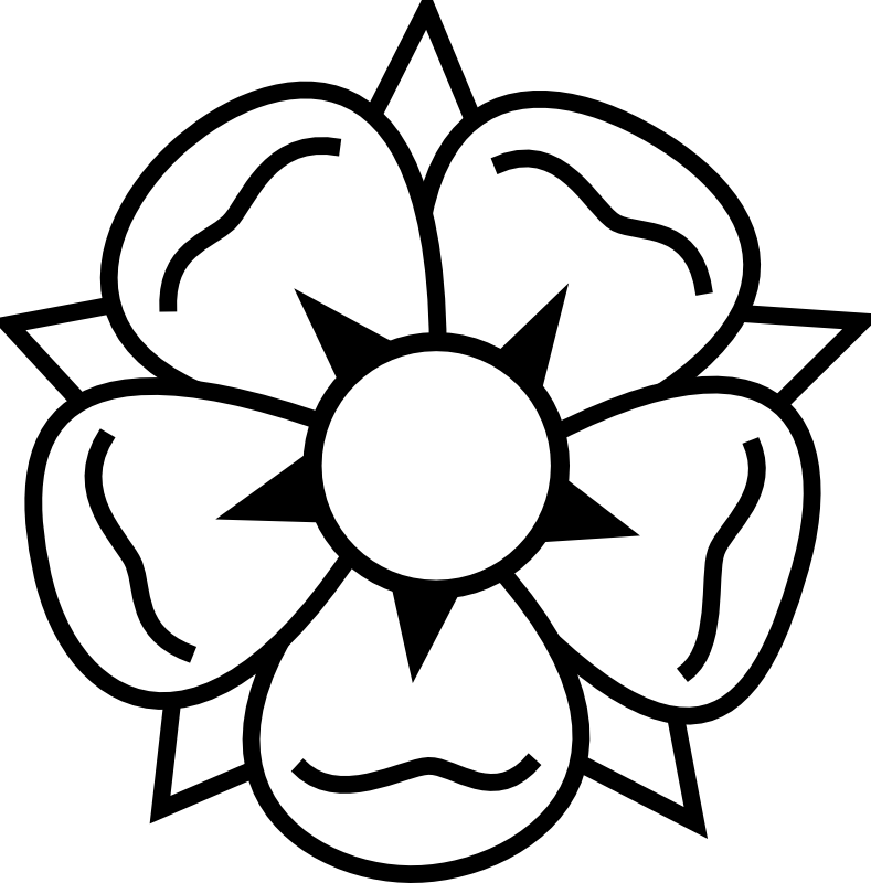 Chrismon Rose Large The White Rose Is - Cartoon Flower Black And White (789x800), Png Download