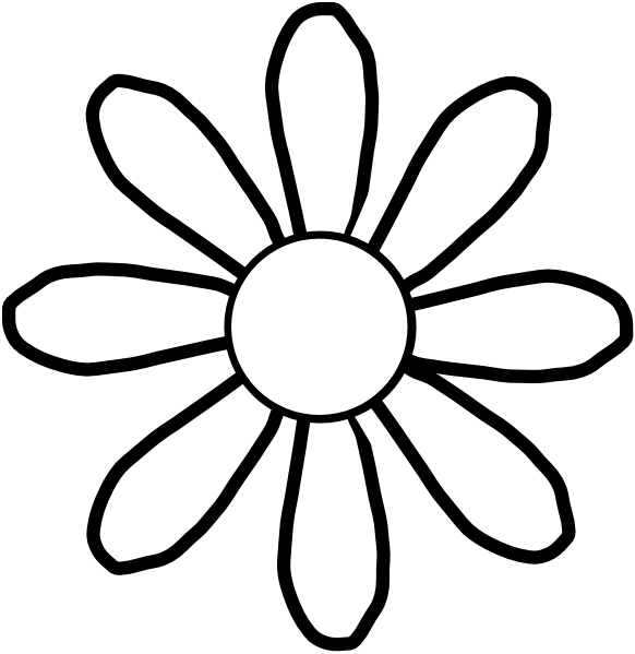 Traceable Flower Templates This Is Your Indexhtml Page - Daisy Flower Clipart Black And White (582x599), Png Download