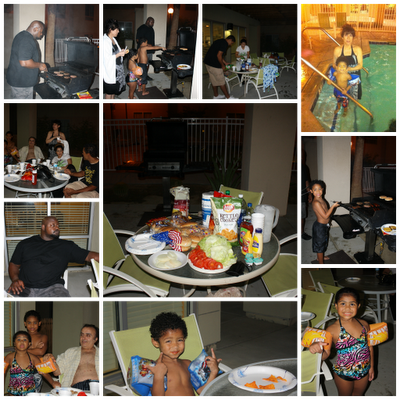 We Swam For A Bit While Dad Got The Grill Going - Collage (400x400), Png Download