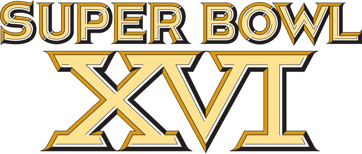 February Clipart Super Bowl - Super Bowl Xvi (1200x511), Png Download