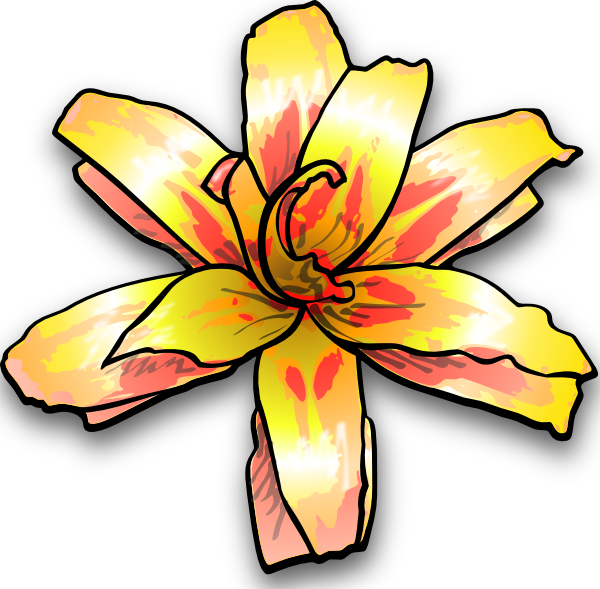 Yellow Flower Clip Art At Clker - Yellow Flower Clip Art (600x589), Png Download