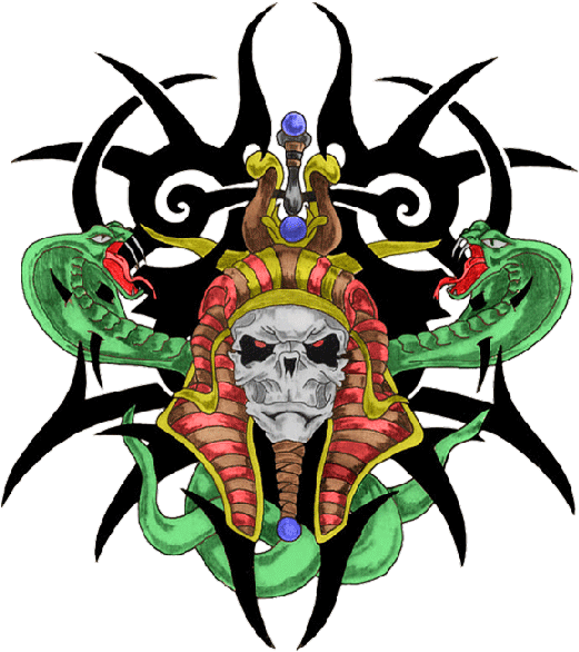 Free Icons Png - Snake Tattoo Skull Png Tattoo (542x600), Png Download