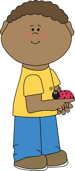 Boy With A Ladybug - Spring Kid Clipart (241x550), Png Download