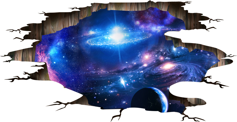 [shijuehezi] Universe Galaxy 3d Wall Stickers Vinyl - Outad 3d Galaxy Sticker Outer Space Wall Paper Ceiling (800x800), Png Download