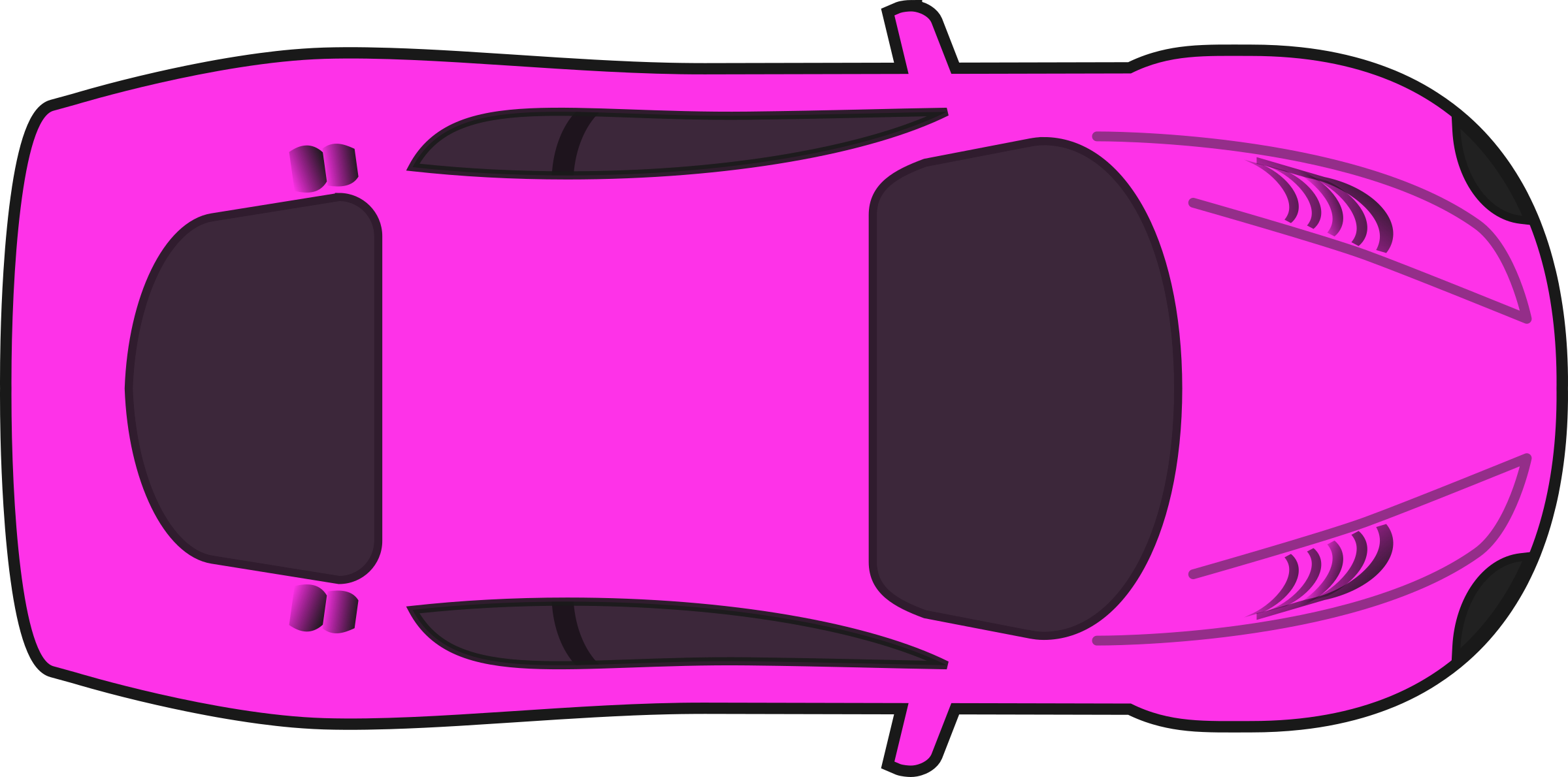 Pink Racing Car Icons Png - Car Clipart Top View (2400x1190), Png Download
